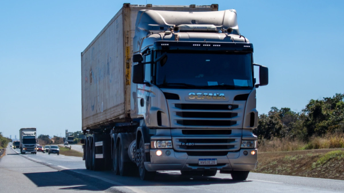 Freight truck on Australian highway for domestic freight